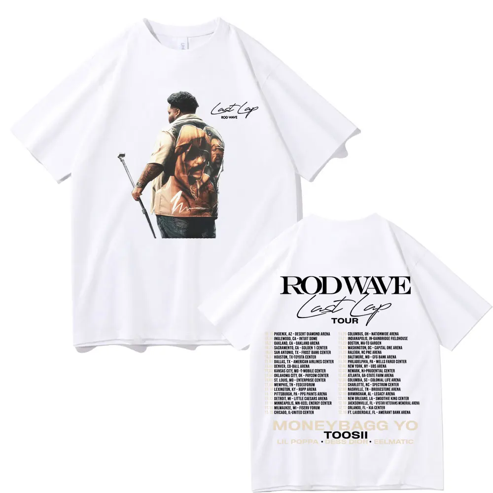 Rapper Rod Wave Last Lap Album Double Sided Printed T-shirt Men's Fashion Trend Streetwear Men Women Oversized Hip Hop T Shirts