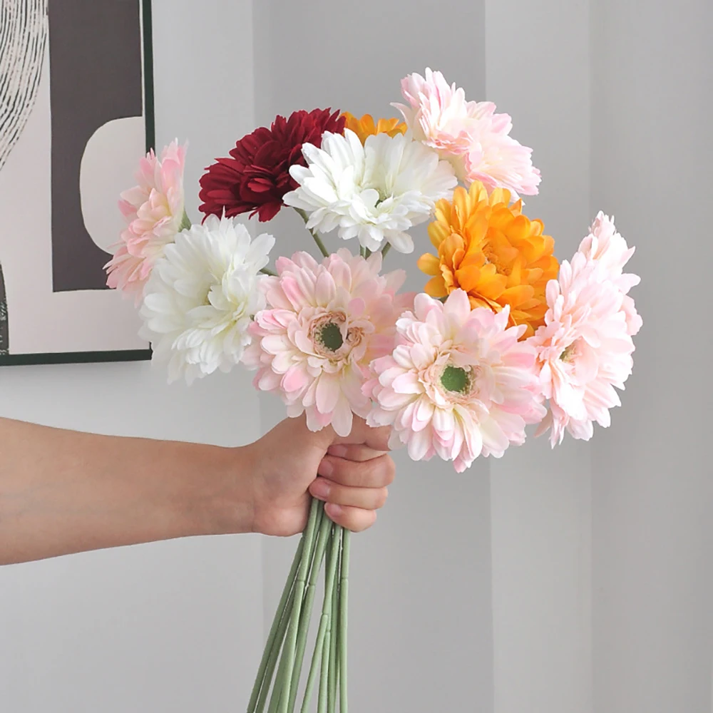 6 Stück künstliche Gerbera-Blumen aus Seide, Blumenstrauß, Heimtischdekoration, künstliche Gänseblümchen, DIY-Fotorequisiten, Blumenarrangements, Hochzeitsdekoration