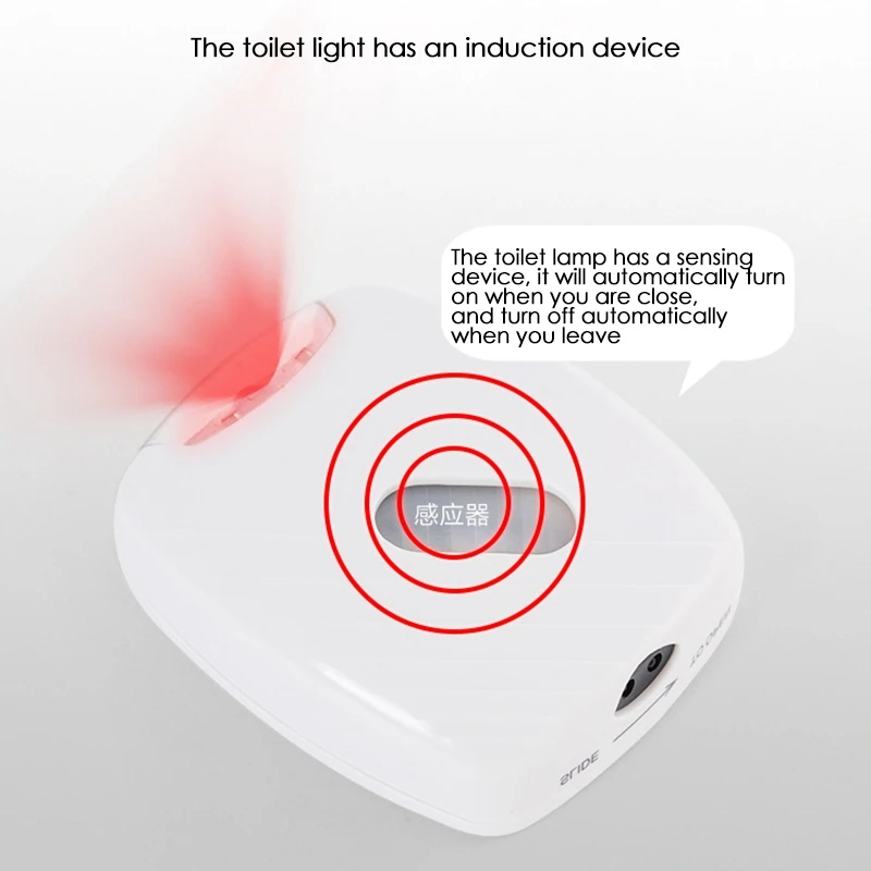 LED เซ็นเซอร์วัดแสงห้องน้ําห้องน้ําเปลี่ยนสีห้องน้ําห้องน้ําแสงสีแดงและสีฟ้ากันน้ําและแบตเตอรี่ขับเคลื่อน