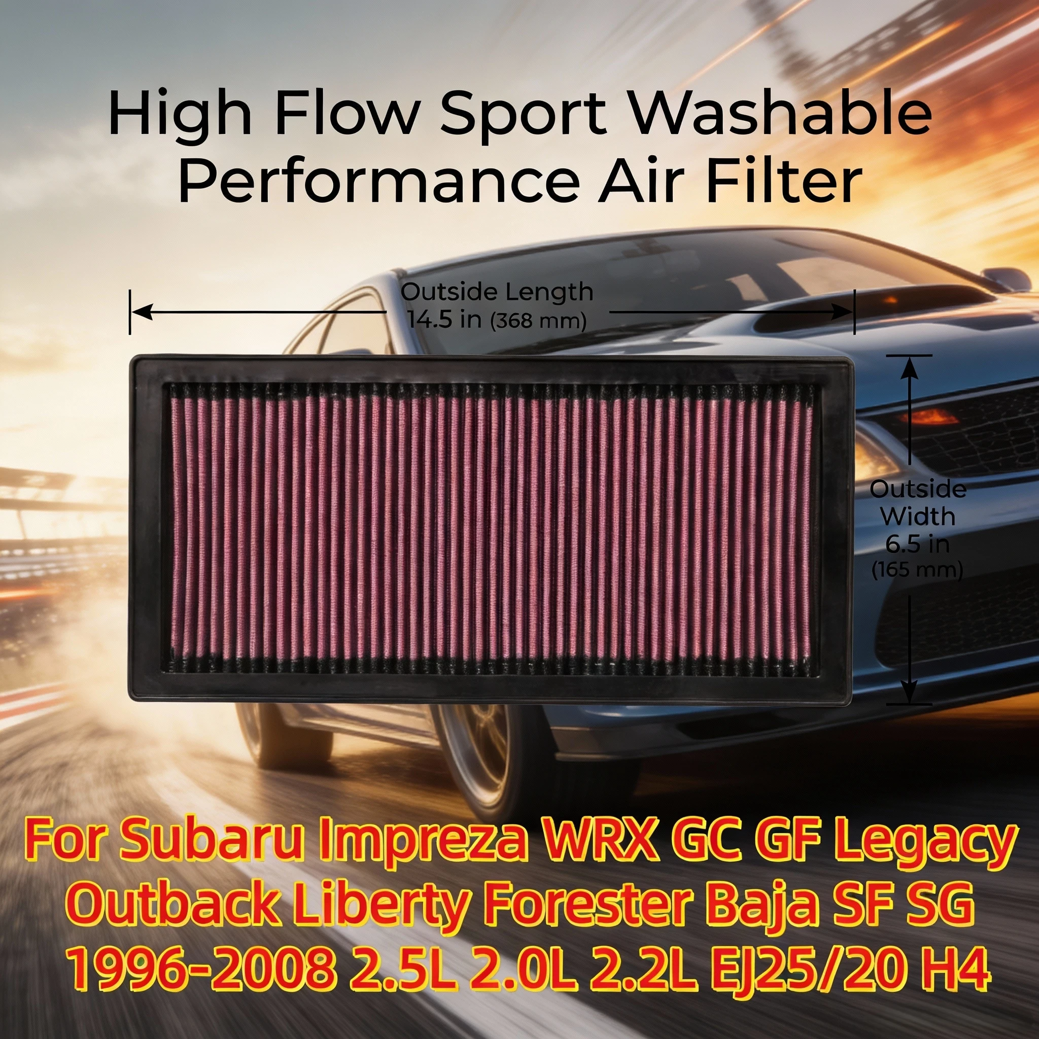 

Для Subaru Impreza WRX GC GF Legacy Outback Liberty Forester Baja SF SG 1996-2008 2.5L 2.0L 2.2L EJ25/20 H4 Воздушный фильтр с высоким расходом