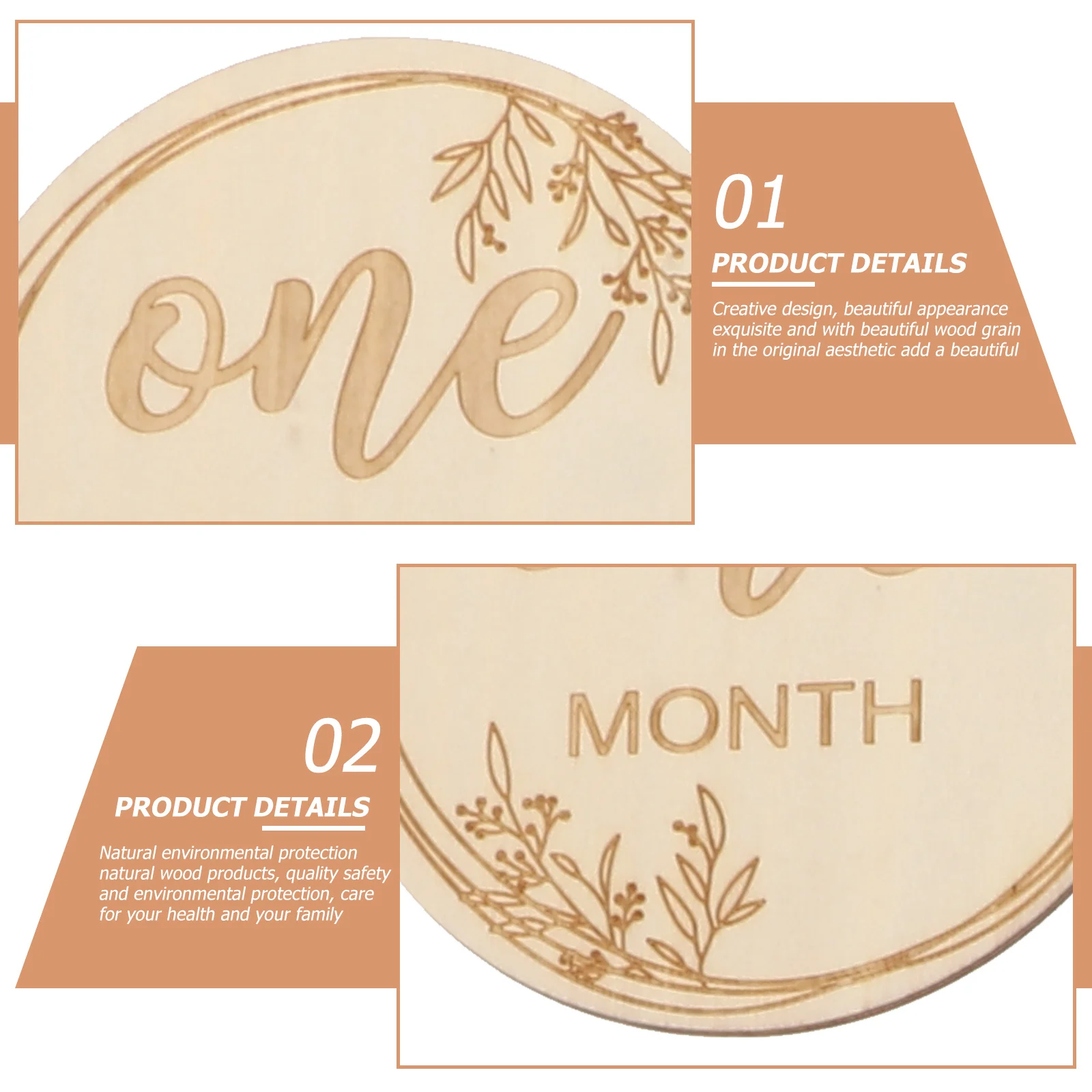 1 комплект детских ежемесячных открыток, деревянные памятные креативные дизайнерские легкие удобные подарки для переноски, ежемесячные открытки, реквизит для фотосъемки