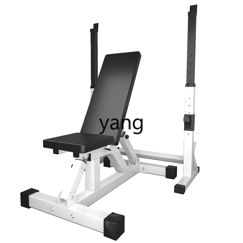 LMM Foldable Flying Bird Adjustable Barbell Stand Bench Press Squat Rack Multifunctional Weight Bench