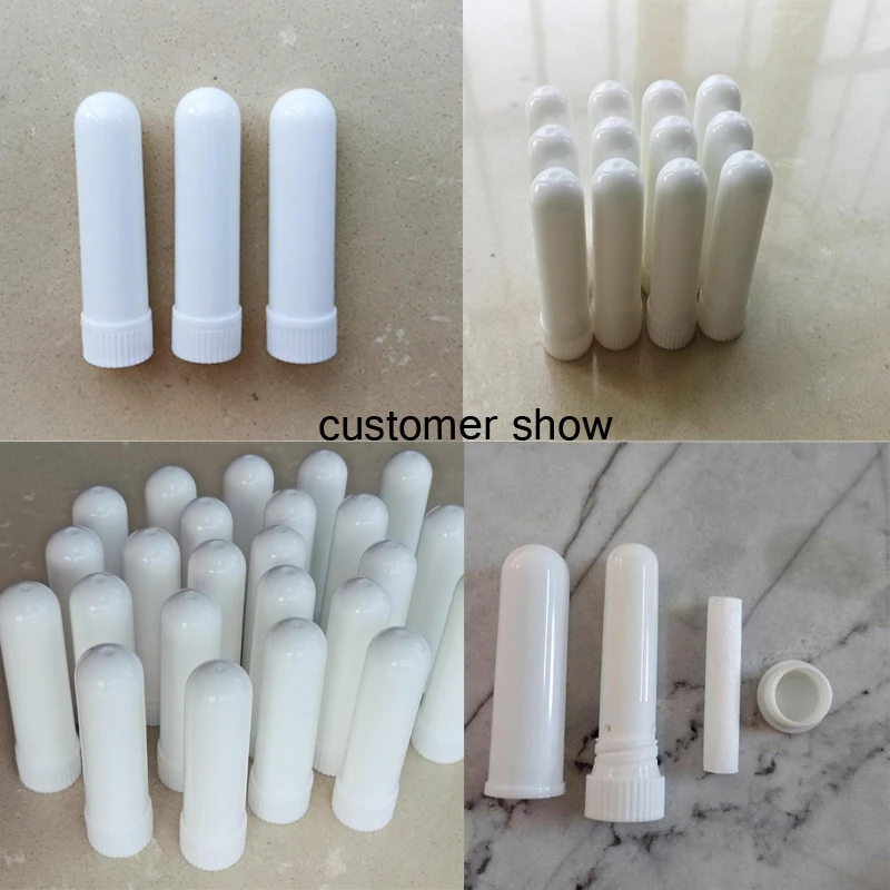 10-300set Colorful Plastic Nasal Inhalers Sticks Refill for Perfume with High Quality Replacement Cotton Wicks for Essentail Oil