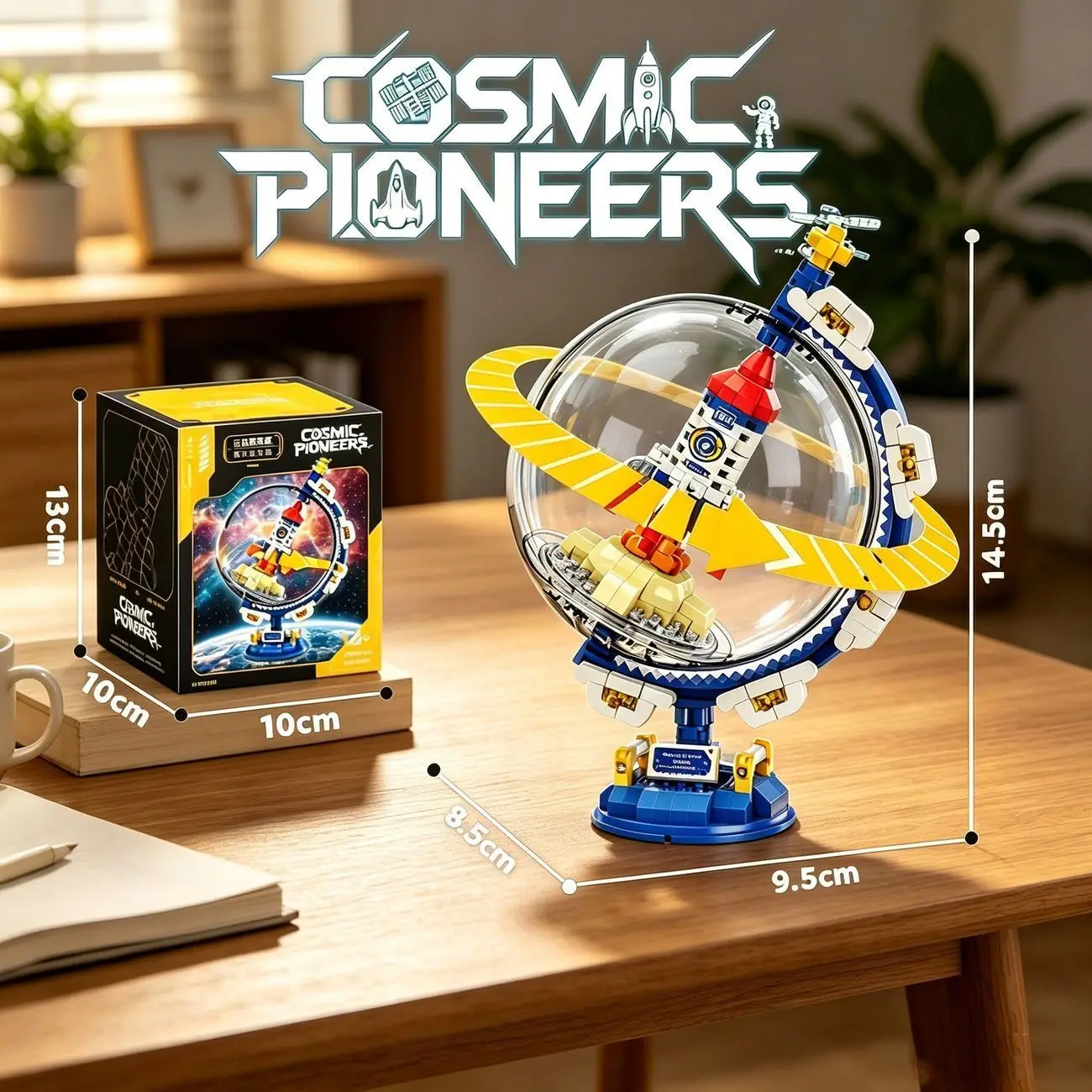 Space Exploration Building Blocks Toy Astronaut Rocket Space Station Model with Transparent Globe Display Cover DIY Bricks Ornam view 5