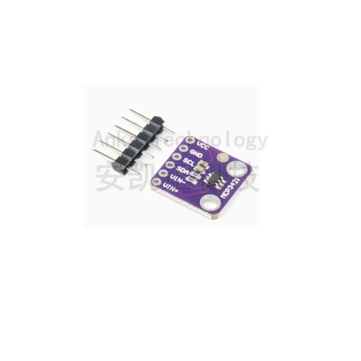 

GY-MCP3421 Module 18-bit High-precision A/D Analog-to-Digital Converter ADC Board with MCP3421A0T Chip