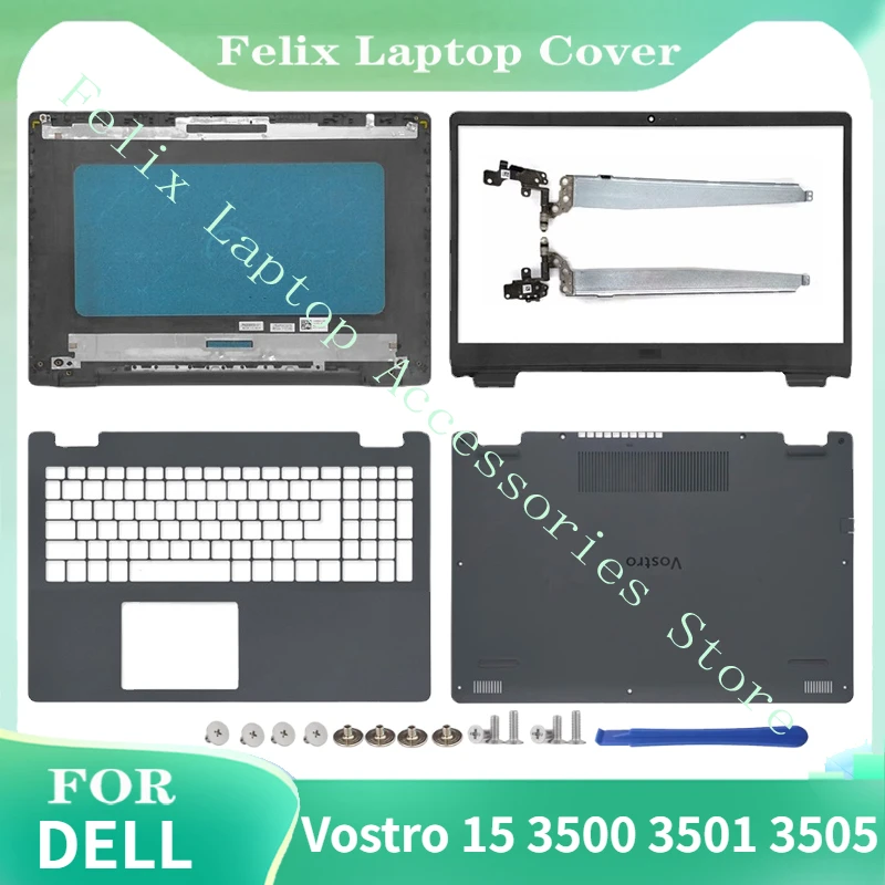 

Новая Нижняя основа для ноутбука Dell Vostro 15 3500 3501 3505, задняя крышка ЖК-дисплея, передняя панель, петля, Упор для рук, верхняя задняя крышка, Черная