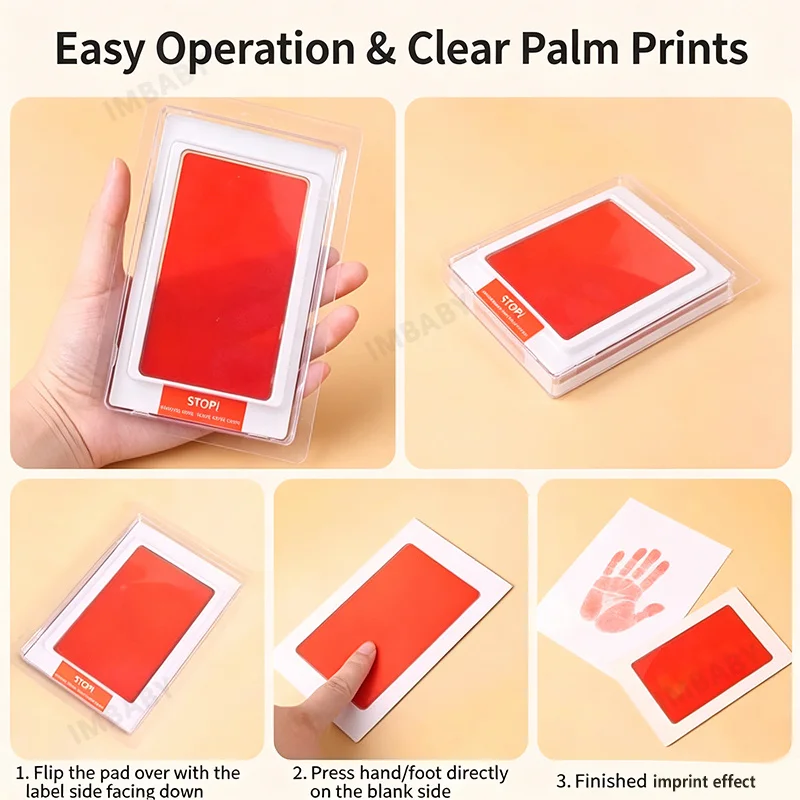 Newborn No-rinse Hand and Foot Stamp Safe Non-toxic Non Contact Skin Baby Paw Prints Souvenir Pet No Ink Hands Feet Stamp Toys - view 6
