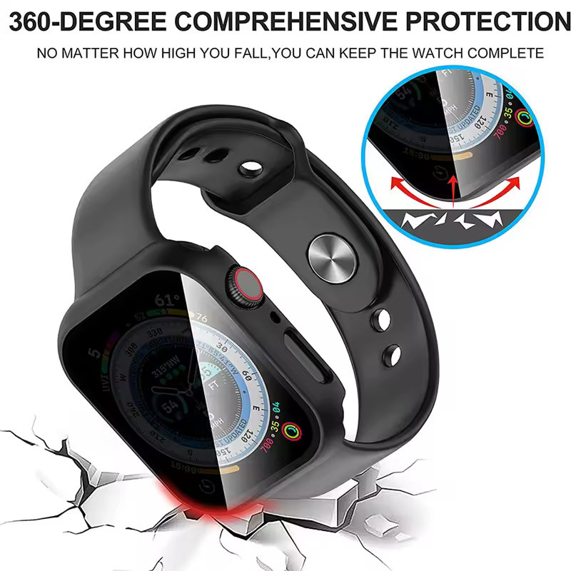 Glass+Cover For Apple Watch case 46mm 44mm 40mm 41mm 45mm 49mm 42mm Screen Protector iWatch serie Ultra 9 8 7 6 SE 5 10 42/46mm - Image 4