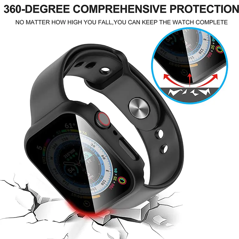 Glass+Cover for Apple Watch Case 46mm 44mm 40mm 41mm 45mm 49mm 42mm Screen Protector iWatch Serie Ultra 9 8 7 6 SE 5 10 42/46mm - Image 4