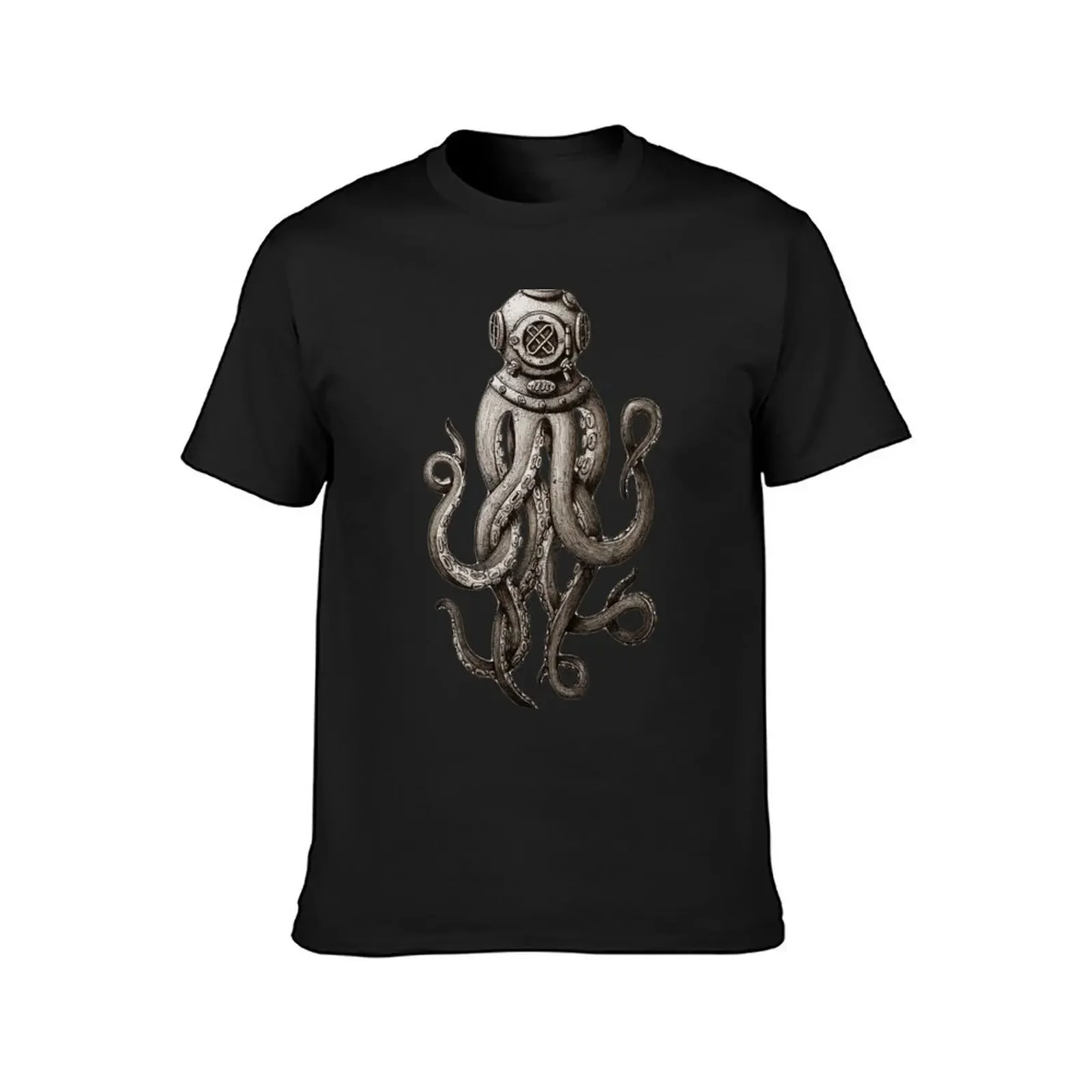 Strange Vintage SCUBA Diving Octopus Kraken T-Shirt customs design your own street wear oversized t shirt men t shirt