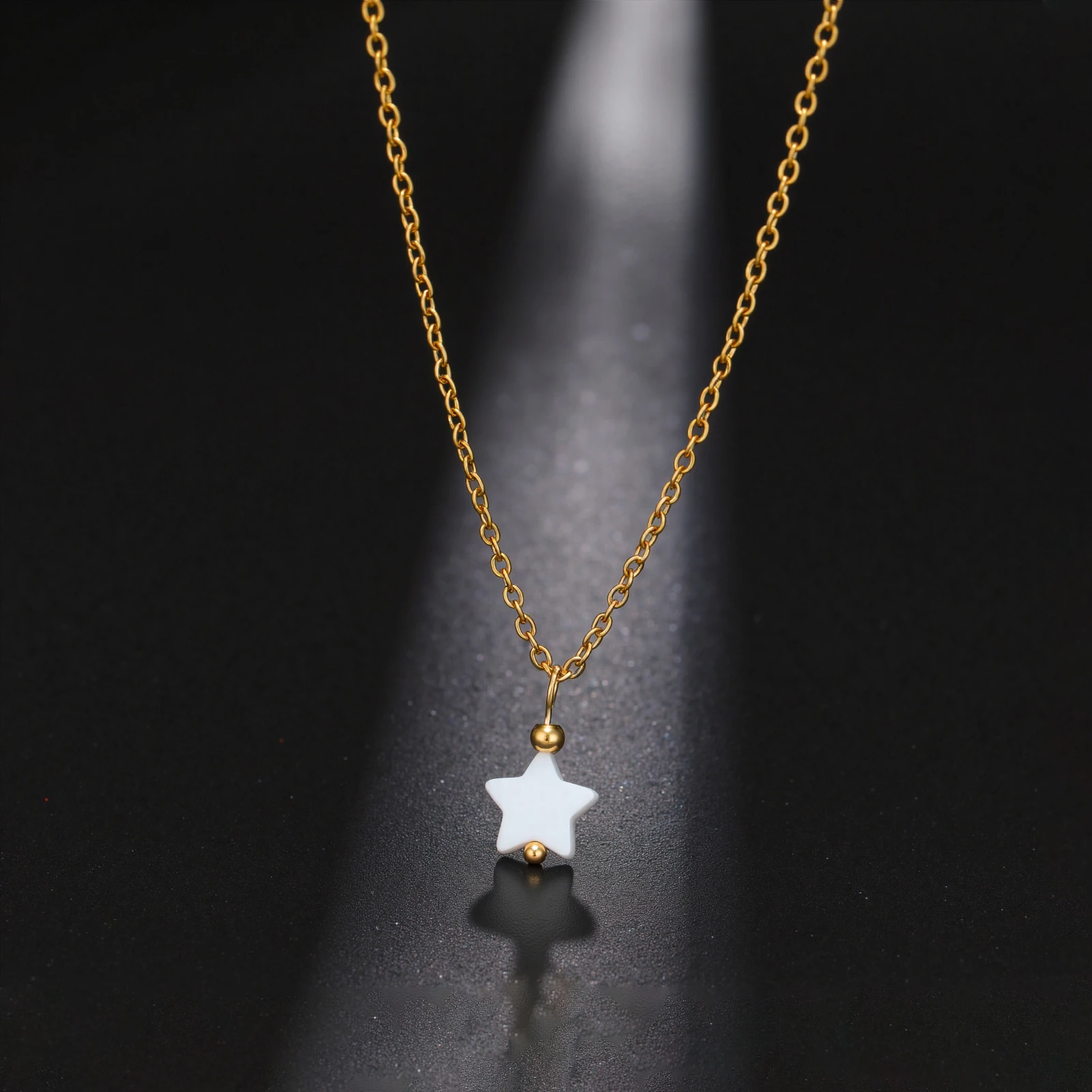 

Sipuris Star Pendant Women's Necklace Stainless Steel Minimalism Simple Pentagram Golden Choker Jewelry Weddings Gift