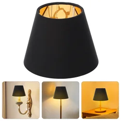 Lamp Shade Black Table Wall Lamp Shade Decorative E14 Lampshade Fixture Drum Light Lamp Shade 15X9X12CM