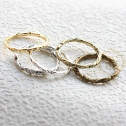 DIY Supply-Solid Brass Finding Textured CLosed Rings-20.5x2mm (4875C)