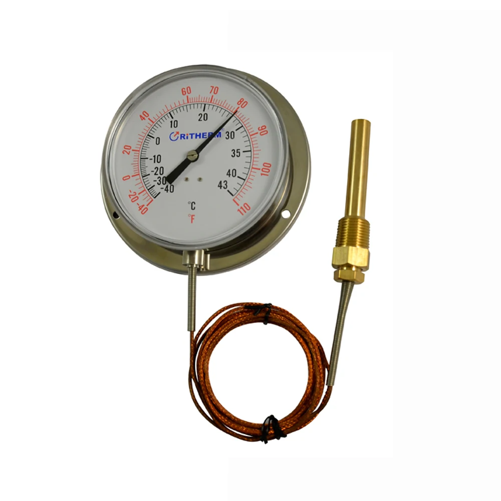 4 inch stainless steel thermometer industrial oven capillary thermometer