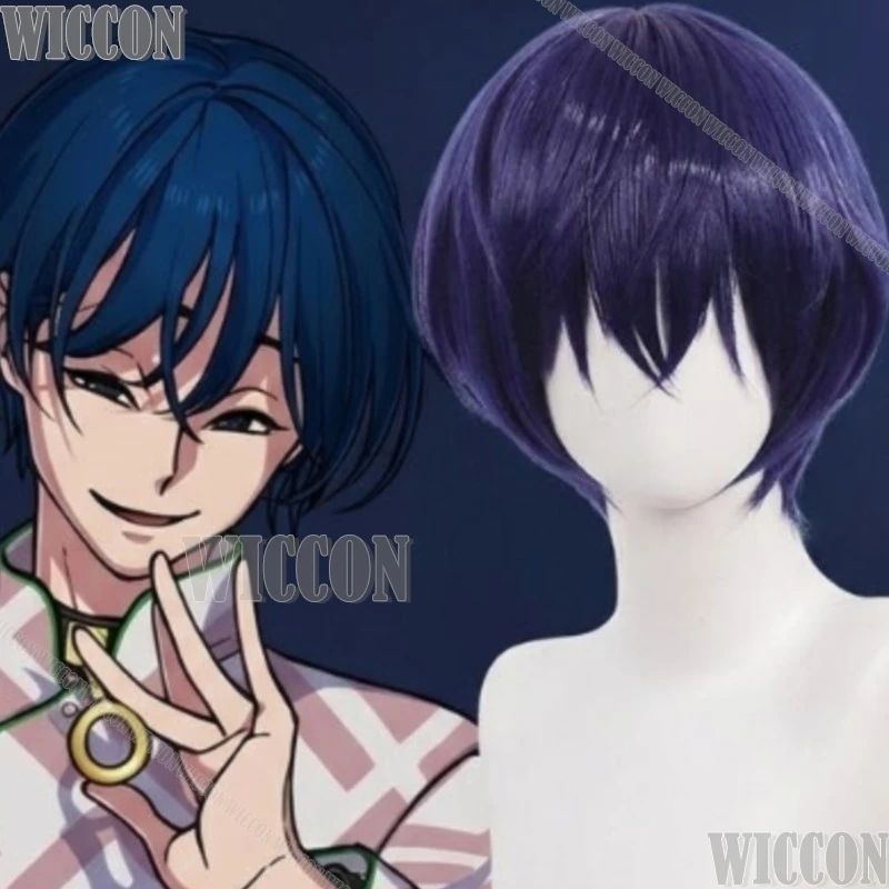 

Handsome Iori Motohashi Short Dark Blue Wigs Y2K Fashion Synthetic Hair Halloween Roleplay Cosplay Game Charisma Event Festival