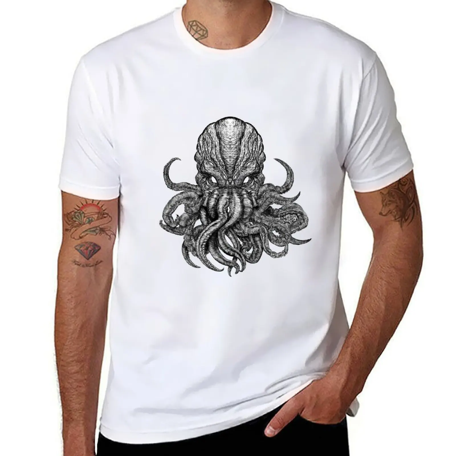 

CTHULHU FACE T-Shirt funny t shirts dark humor man t shirt heavy cotton T-Shirt