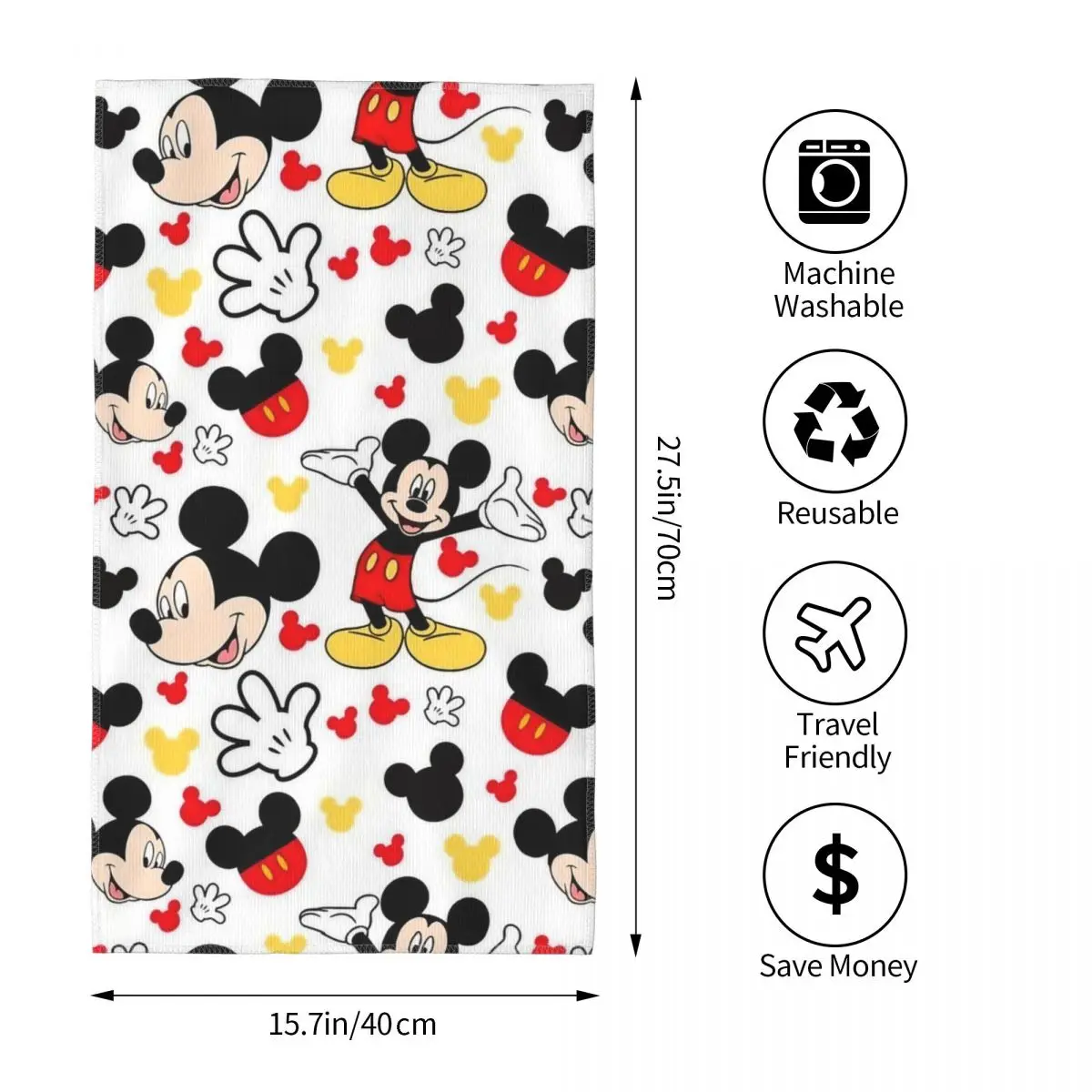 Mickey Mouse Cute Cartoon Merchandise Quick Dry Beach Towel Summer New Water Absorbing Towel No Sand Quick-Dry Surf Towels