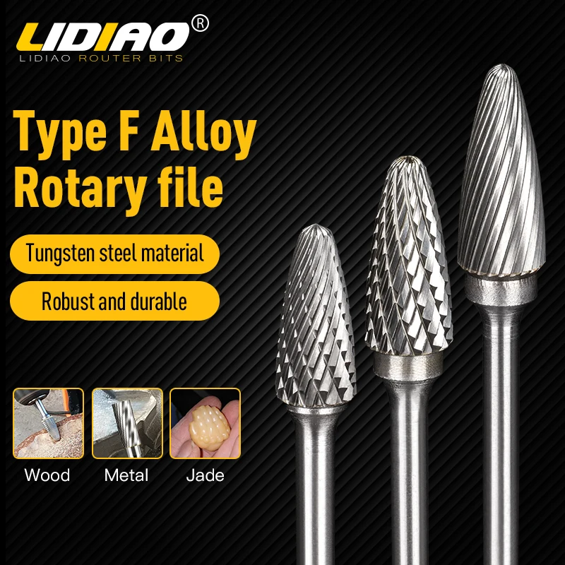 

LIDIAO 3mm Shank Tungsten Carbide Burs Drill Bits Metal Woodworking Accessory Electric Rotary Grinding Tools Wood Cutter Milling