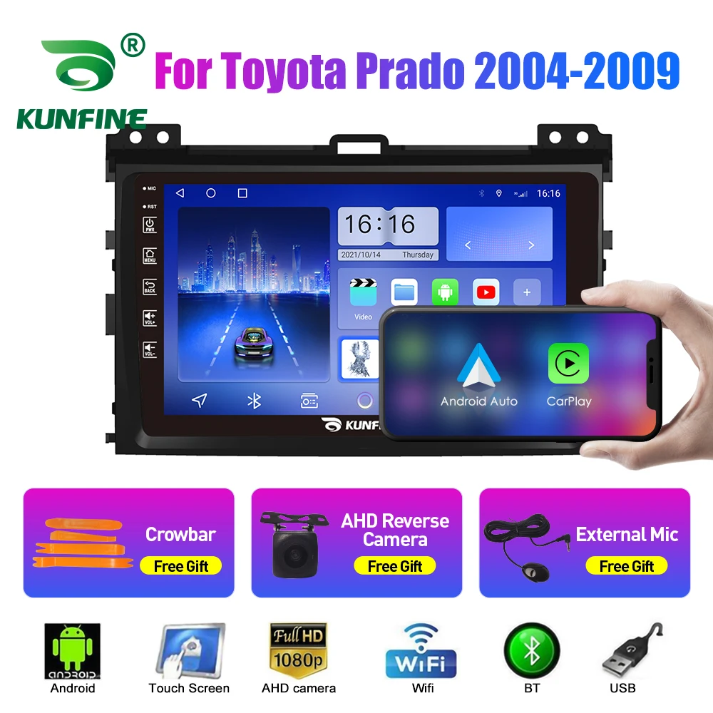 

Автомобильный радиоприемник для Toyota Prado 2004-2009 2Din Android, восьмиядерный автомобильный стерео DVD, GPS-навигатор, плеер, мультимедиа, Android, авто Carplay