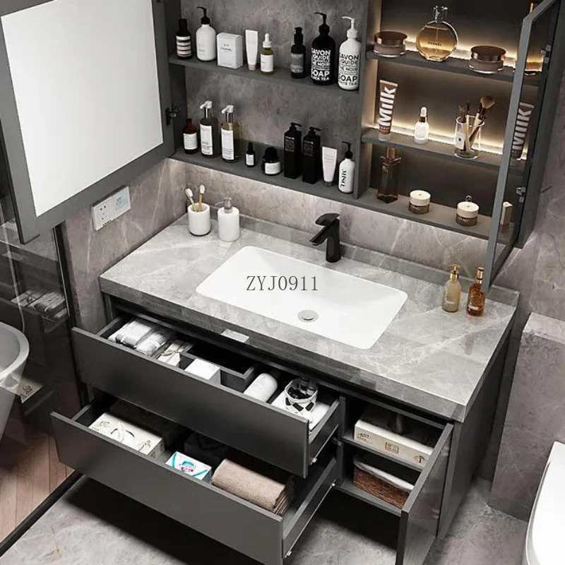 Badezimmer Lagerung Küche Schrank Waschbecken Spind Eitelkeit Waschbecken Spiegel Multifunktions Home Möbel Schublade Handtuch Basis Gabinete