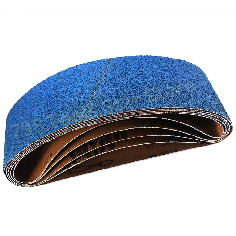 

5PCS 915x100mm Blue Abrasive Sanding Belt 40-P120 Grits Zirconium Corundum Sanding Belts for Bench Sander,Knife Sharpening,Metal