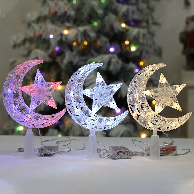 

Ins Stars Moon Night Light Romantic Ambient Lights Christmas Decoration Tree Topper Lights Desktop Ornaments Light-emitting Toys