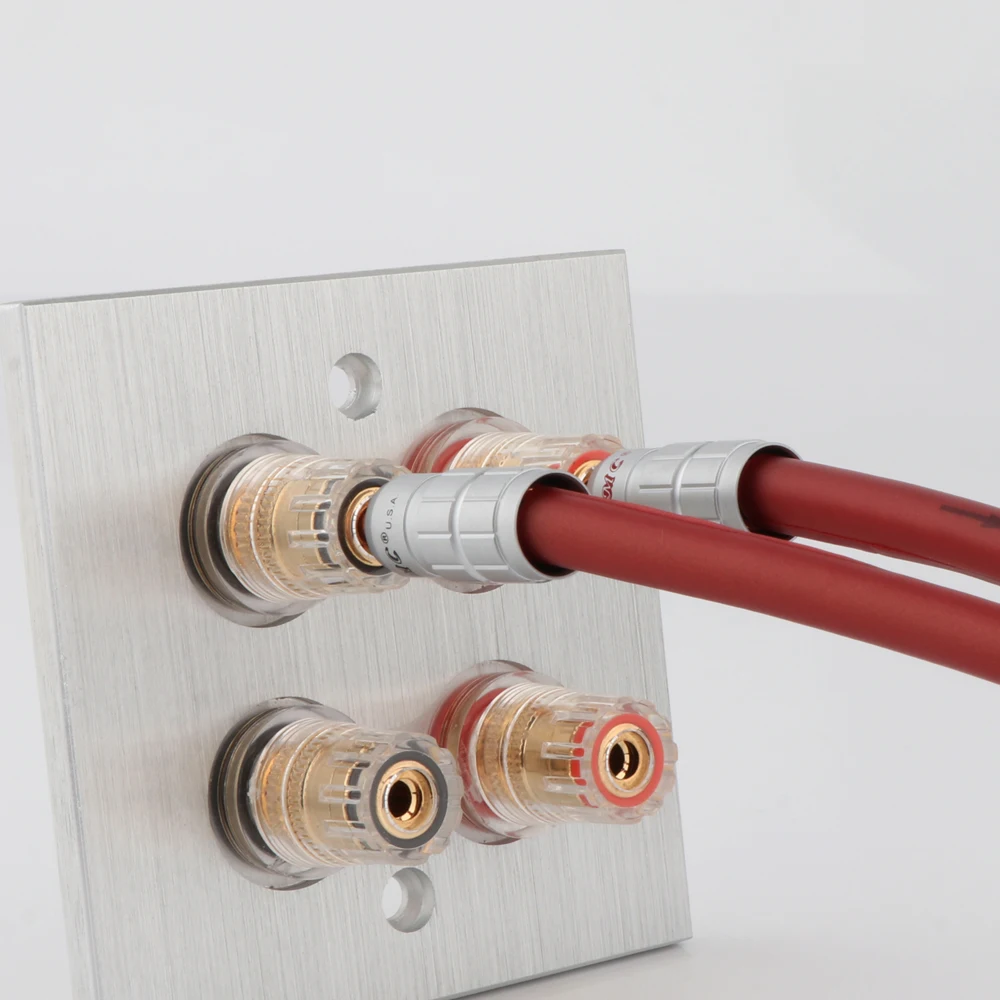 Hifi BFA Male Plug CMC Red Copper Banana Plug Hi-end Banana Jack No soldering for Speaker Cable