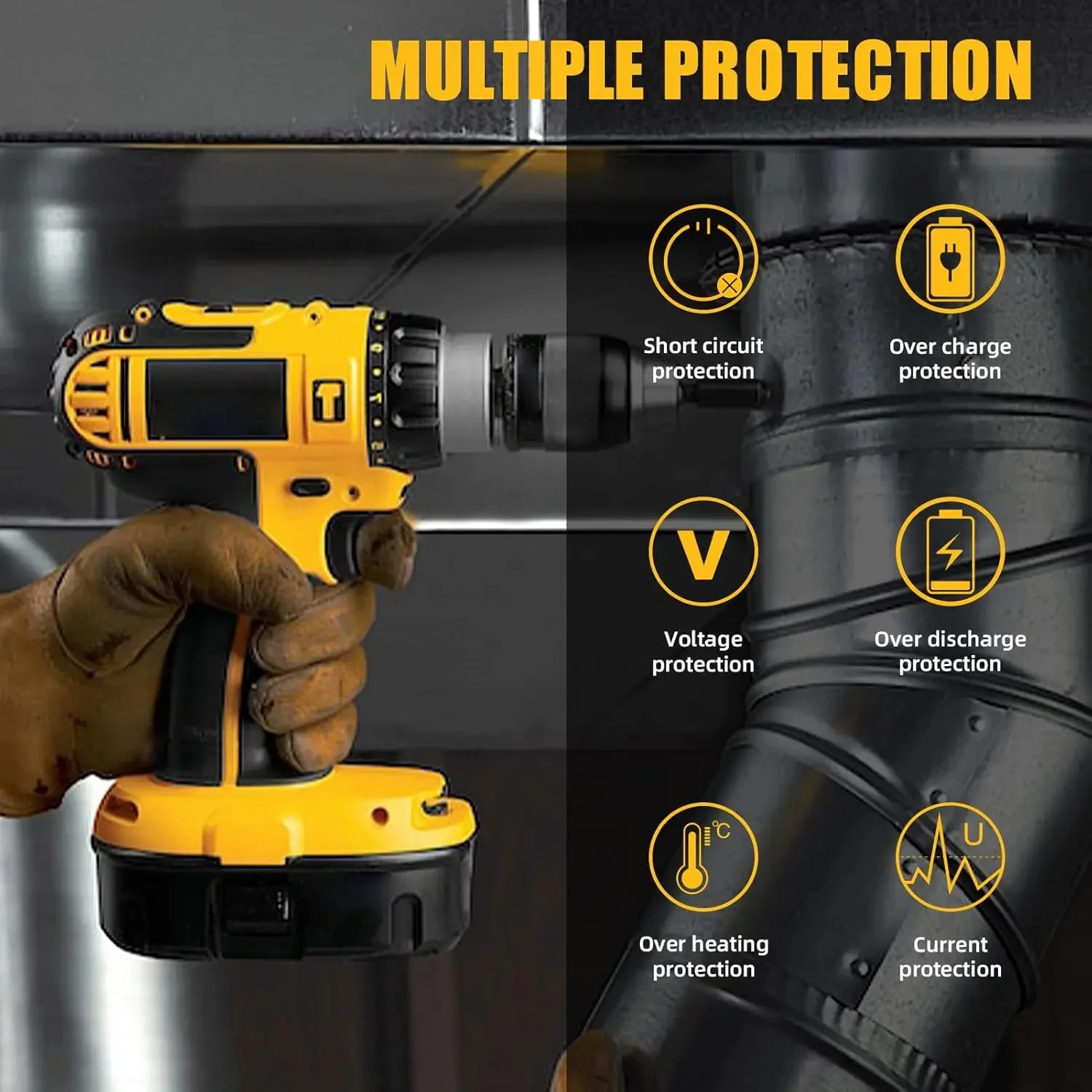 1/2/4 Uds DC9096 18V 6.0Ah batería de litio reemplazar para Dewalt 18V XRP Pin de batería DC9098 DE9095 DE9096 DE9098 DW9095 con luz LED