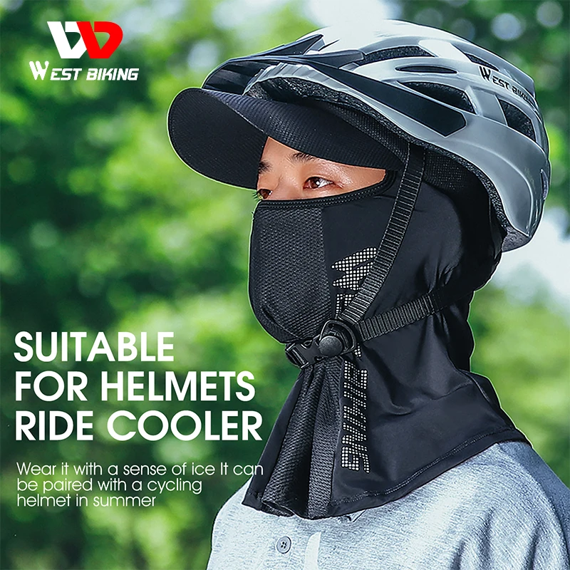 WEST BIKING Summer Cool Men Women Balaclava Exposed Hair Sun Protection Hat Bicycle Cycling Travel Cap Anti-UV Full Face Cover