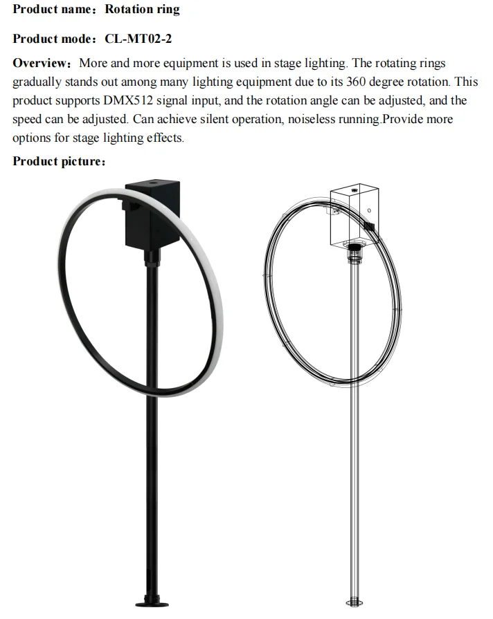 Rotating Motor Set  RGB 360 Led Tube Pixel Ring with Rotating DMX Control System Stage Lights