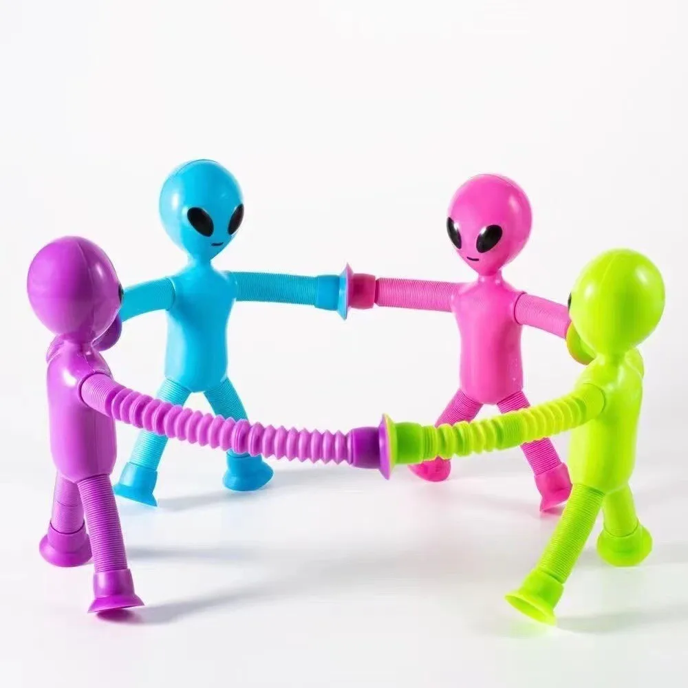 

Новая трансформируемая растягивающаяся игрушка-трубка с изображением инопланетянина, забавная обучающая игра для снятия стресса, подарок для детей, креативная игрушка для изменения формы