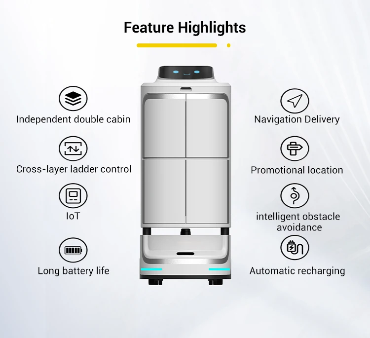 Smart Delivery Service Robot with Large Capacity Storage and Flexible Routing for Room Amenities Distribution
