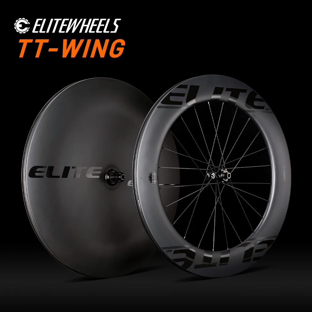 

ELITEWHEELS 700C 25mm Carbon Disc Wheel AERO Shape UD Matte Wide Wheels Clincher Tubular Tubuless Triathlon bike TT-Wing