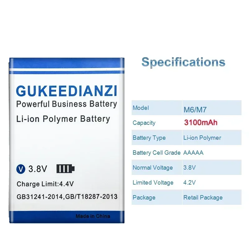 Baterías de teléfono móvil de gran capacidad 3100mAh 5900mAh para batería portátil de repuesto para teléfono inteligente AGM M6/M7