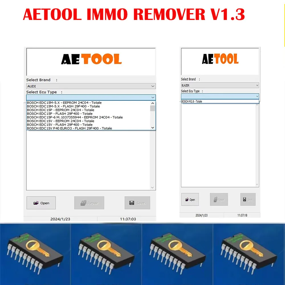 

New Logiciel Immo Meucci V3.1 + AETOOL IMMO REMOVER V1.3 SoftWare Reset Unlock Remove Turn OFF Immo CODE ECU Dump Calculate PIN