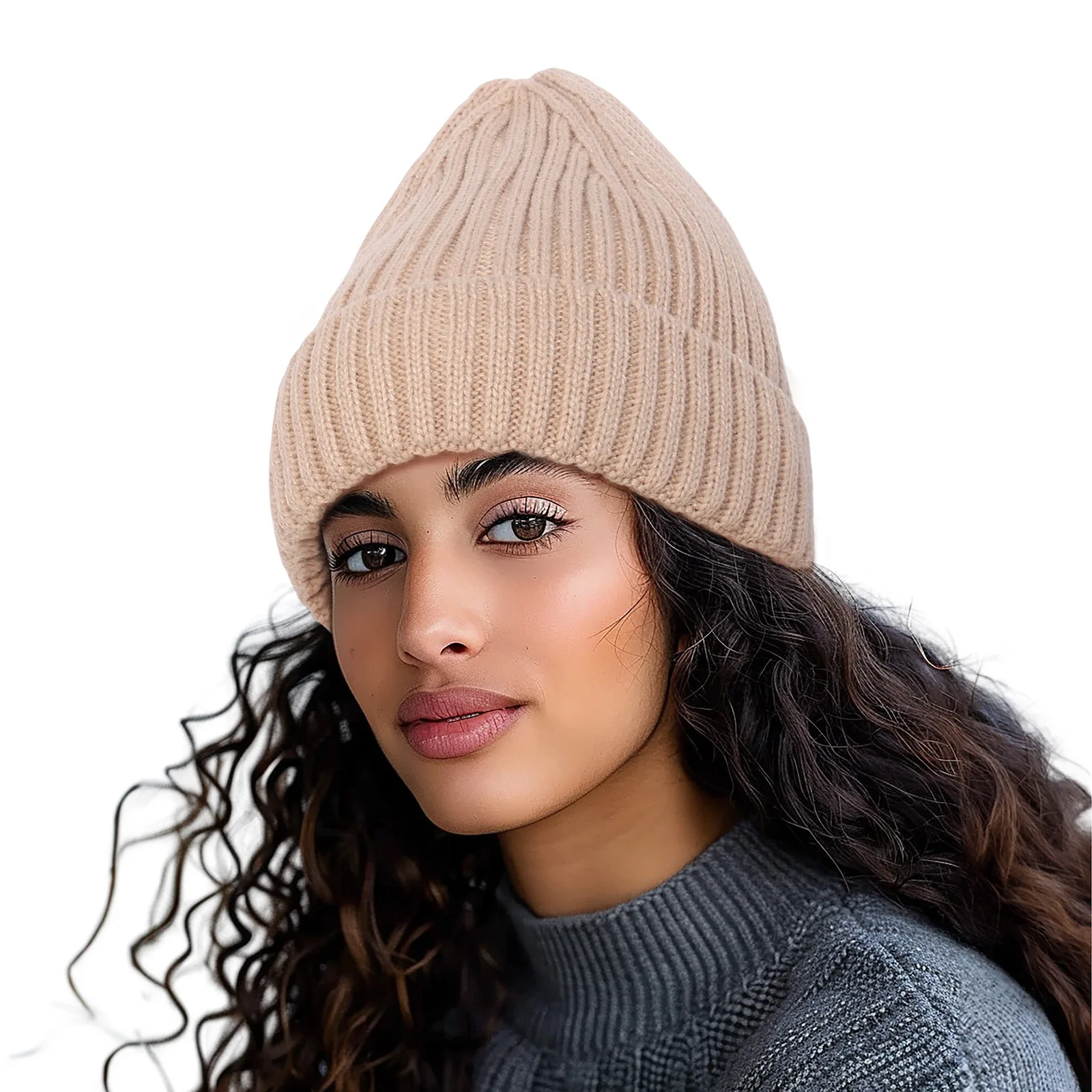 Head Cap Hugger Toque Stocking Autumn Winter Popular Hat  Women Warm Woolen Versatile Pullover Knitted Outdoor 8M43