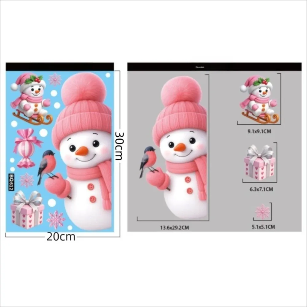 ملصقات نافذة PVC قابلة للإزالة، ملصقات سانتا كلوز الرنة لعيد الميلاد، ندفة الثلج، نوافذ زجاجية، ديكور نافذة عيد الميلاد #4