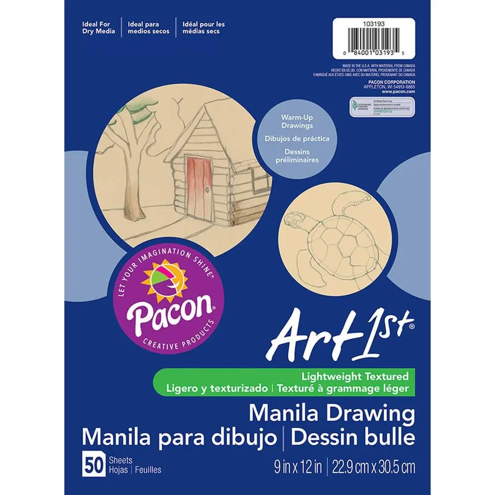 

PAC103193 Art1stDing Paper, 9" x 12", Manila, 50 Sheets
