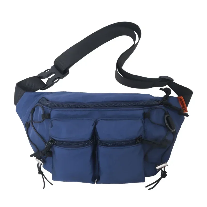 Bolso de hombro al aire libre para hombre y mujer, bolsa de pecho deportiva versátil, de lona, estilo cruzado, marca de moda japonesa, 2024