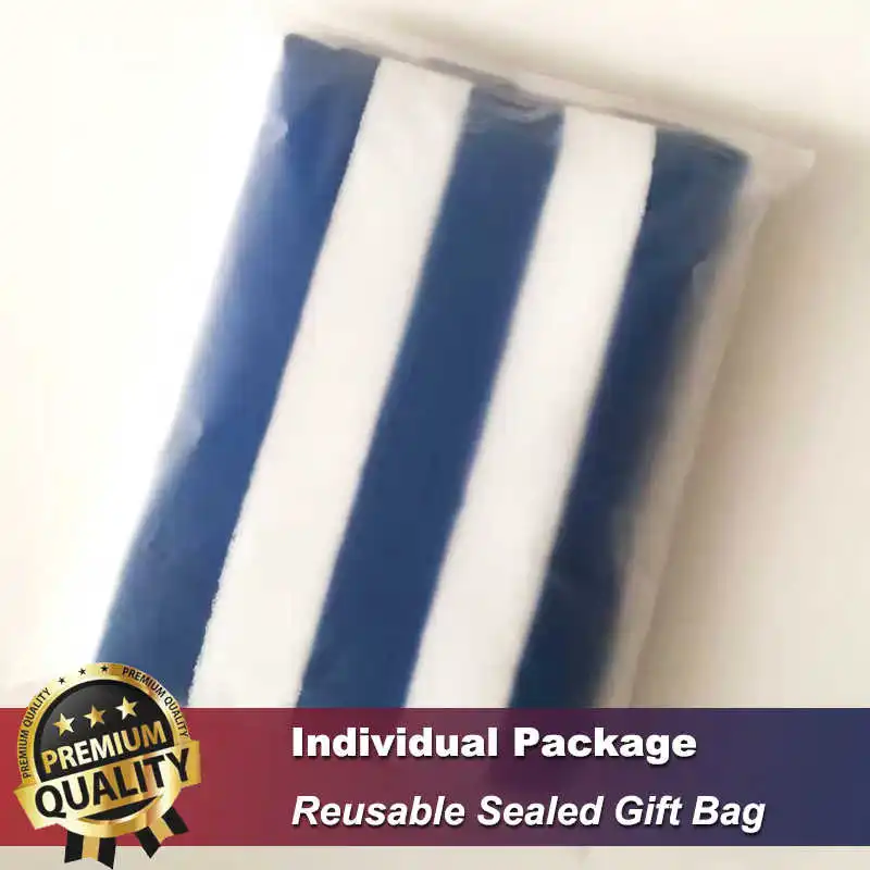 100% Cotton Beach Towel 80x150cm Blue White Striped Luxury Heavy Thick Terry 650g Absorbent Hotel Bathroom Bath Towel for Adults