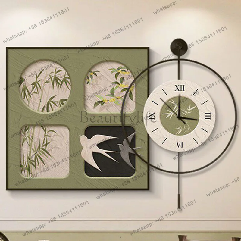 LSFashion Simple Clock Wall Art Mural Interior Aesthetic Luxury Design Wall Watch Bedrooms Vintage Reloj Pared Home Decoration