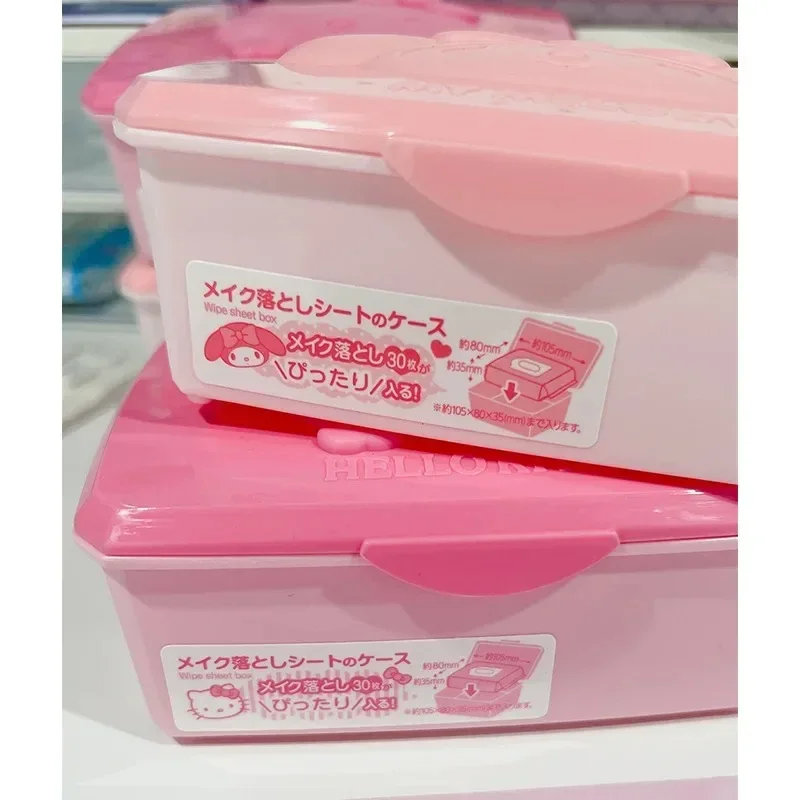 Hello kitty sanrio storage box Cartoon Cotton swab cotton stationery jewelry box kawaii kitty Desktop storage box