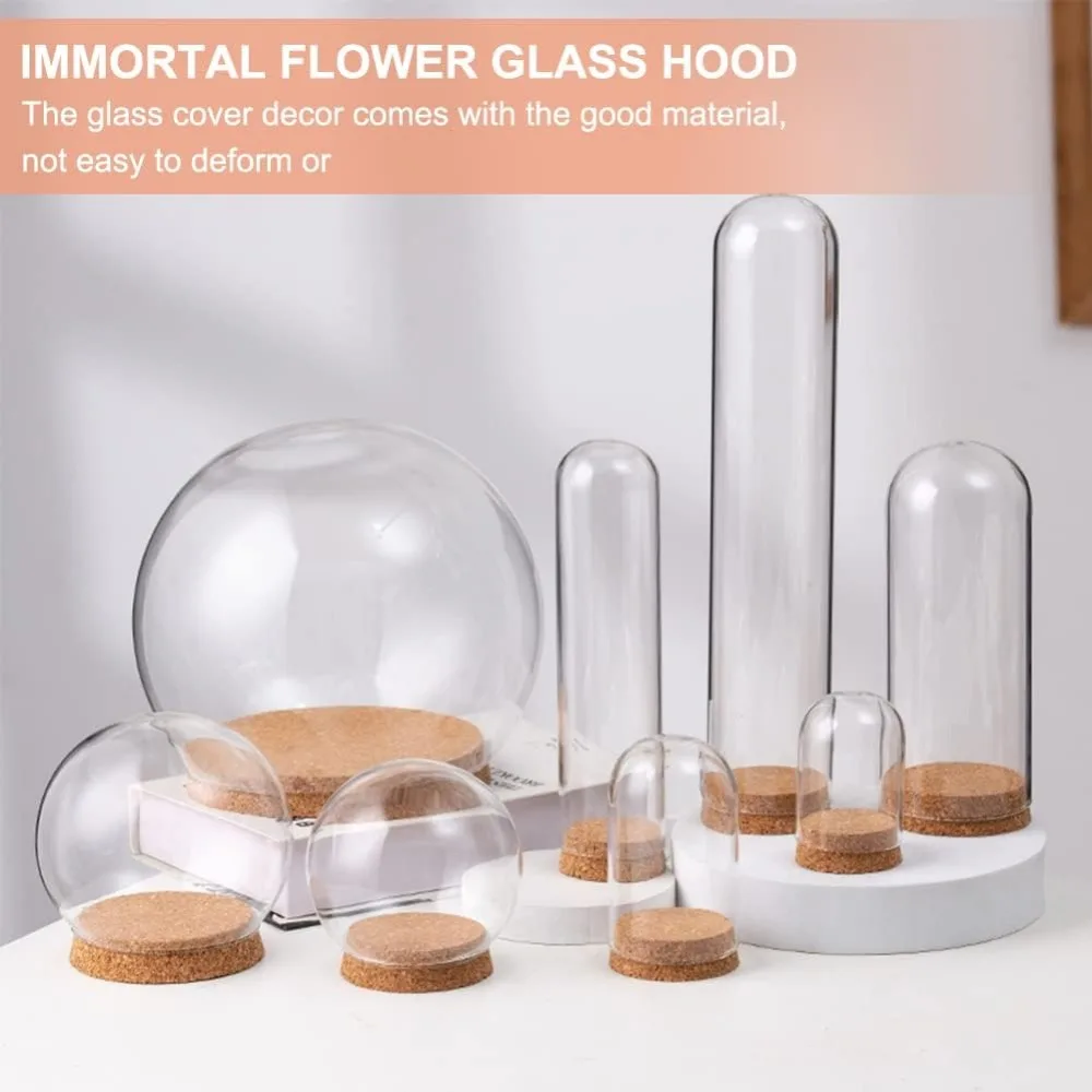 Set of 6 Glass Dome Lid Decorative Display Jars 2.5x2.7\