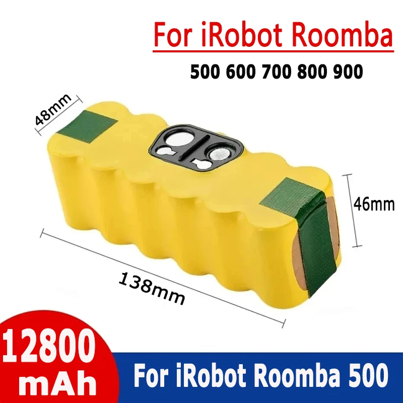 

14.4V 12800mAh Replacement NI-Mh Battery for IRobot Roomba 500 600 700 800 Series Roomba 880 760 530 555 560 581 620 650