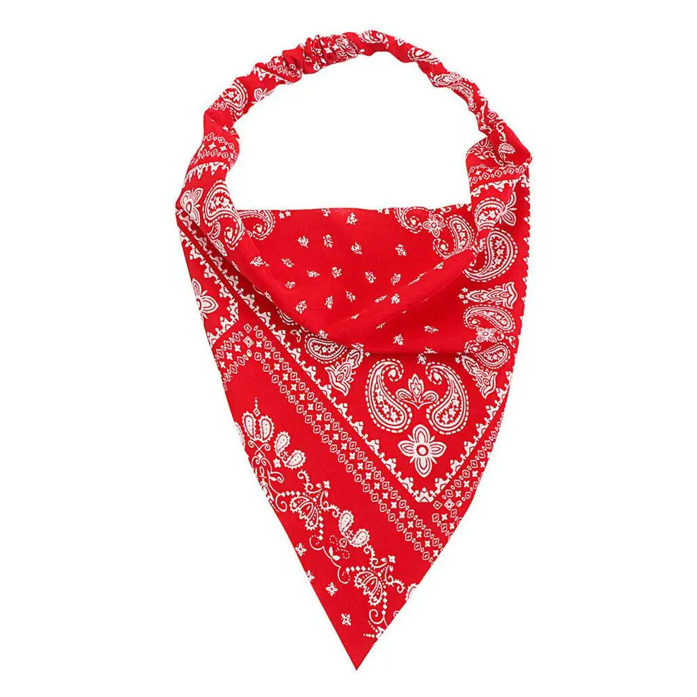 Women\'s Bandana Vintage Bohemia Women Bandana Hair Band Scarf Print Vintage Triangle Turban Elastic Headband for Lady Head H8Q1