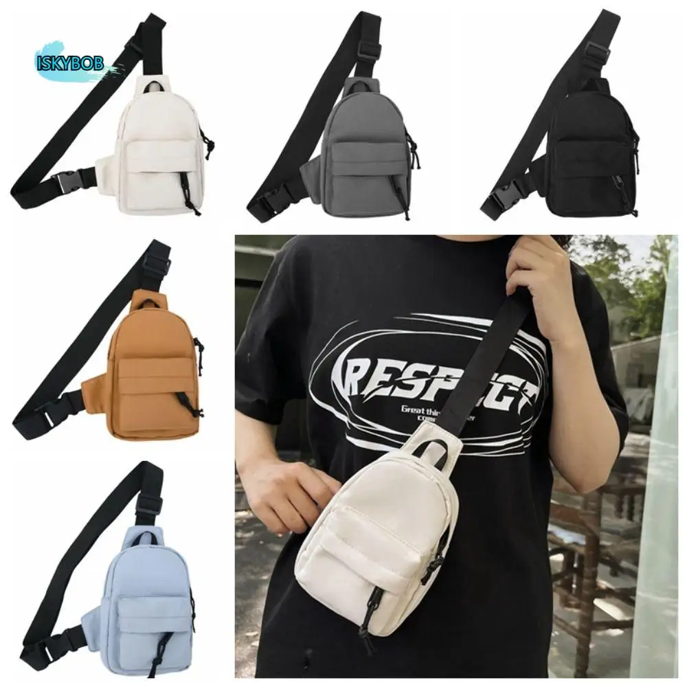 

Leisure Solid Color Men Crossbody Bag Mini Nylon Sport Chest Bag Coin Purse Wallet Shoulder Bag Boys
