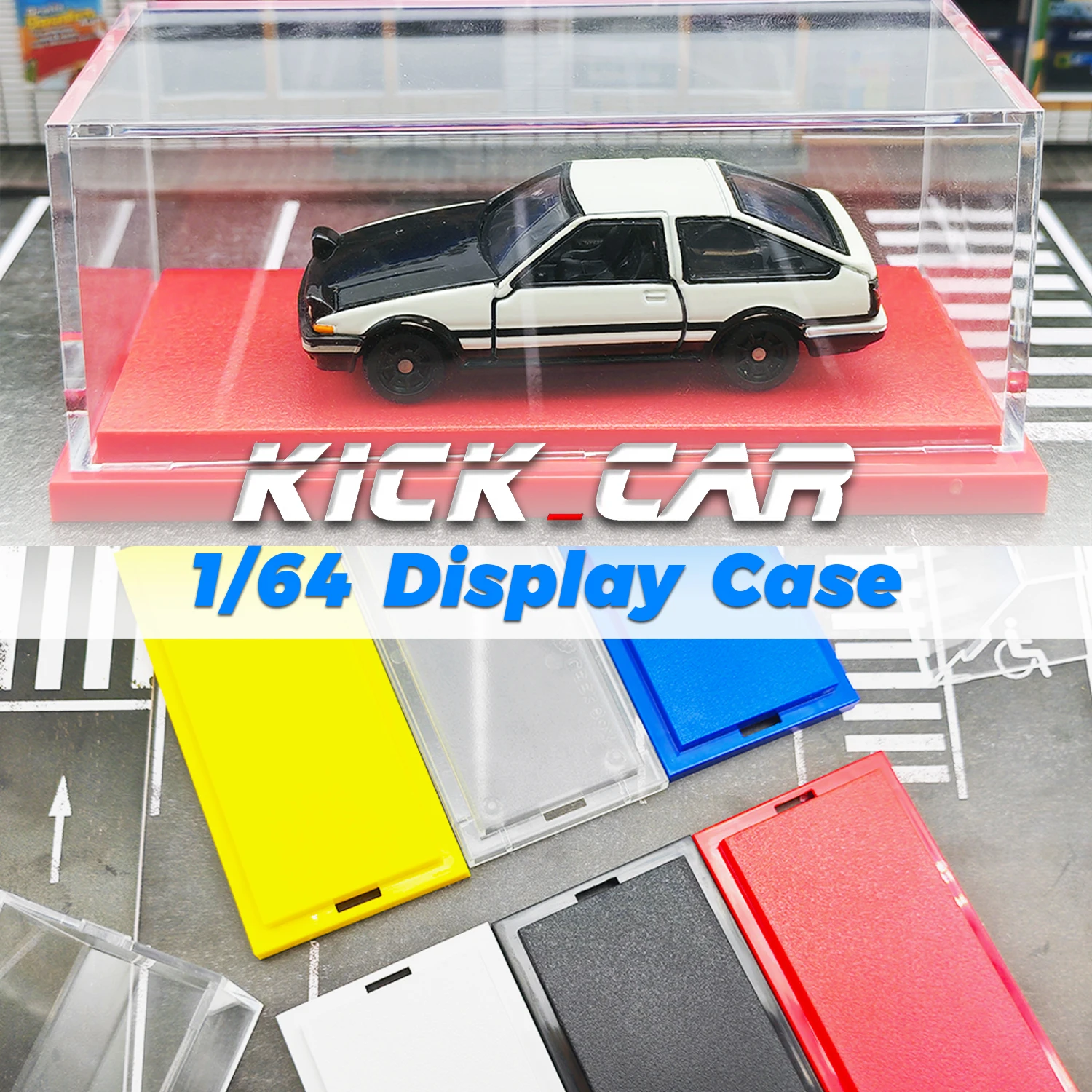 Kicarmod 1/64 Model Car Display Case Colorful Toy Vehicle Storage Box For Mini Model Cars Adults Collection Hot Wheels Tomica