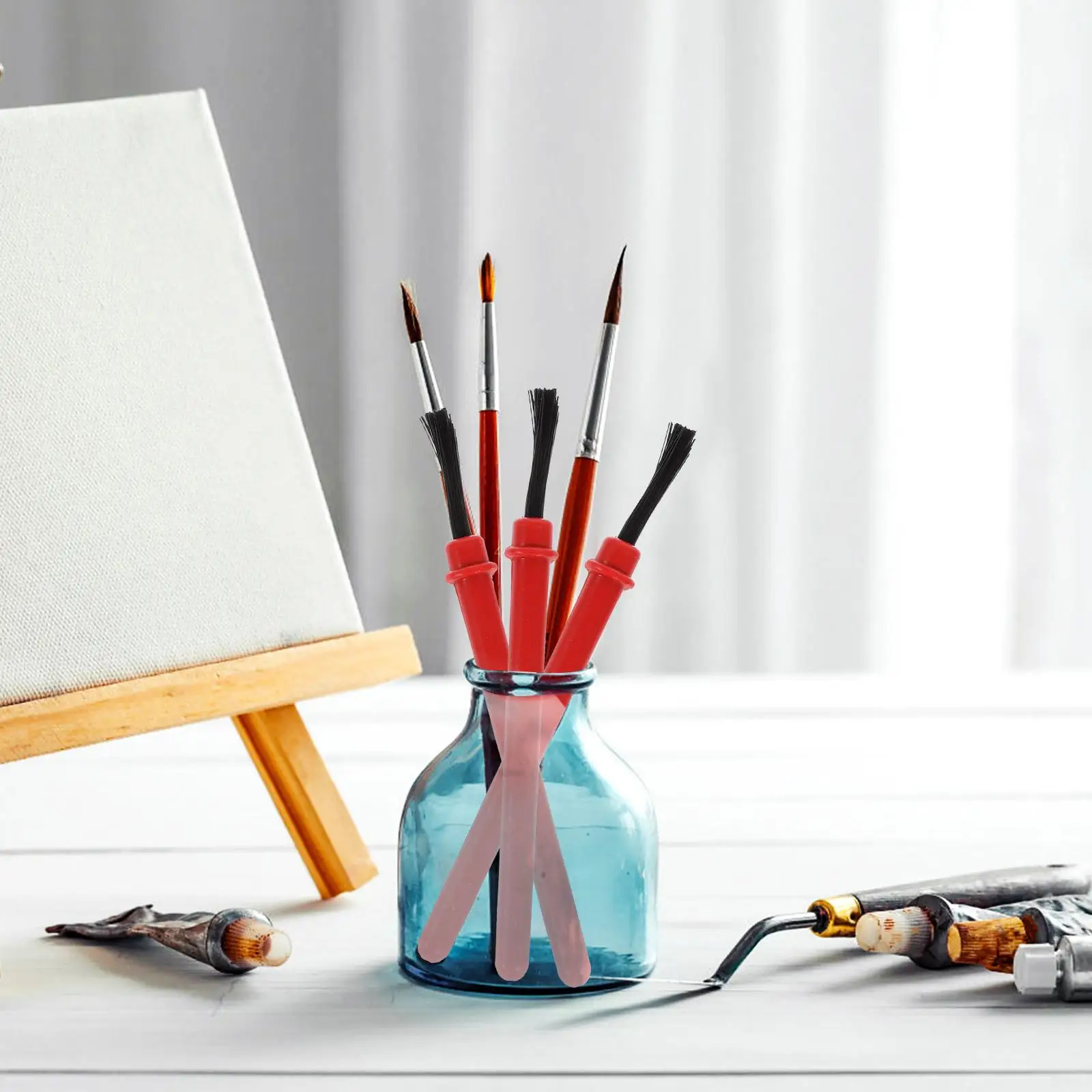 100 قطعة من فرش الرسم للأطفال مادة البولي بروبيلين تصميم مريح مريح، لوازم ألوان مائية سهلة التنظيف لفرشاة الرسم