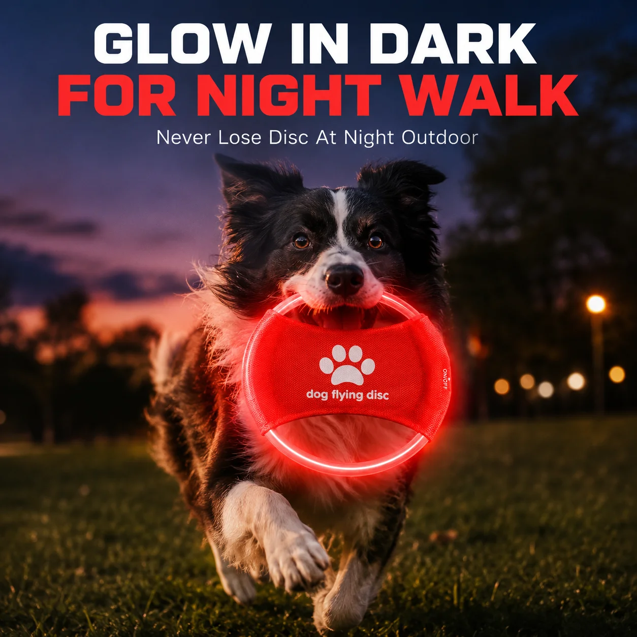 Disco Volador LED Luminoso para Perros, Recargable por USB, Impermeable, de Tela Oxford Suave, Frisbee para Mascotas, Juguete Interactivo Nocturno para Entrenamiento y Recuperación de Objetos, para Perros Pequeños y Medianos