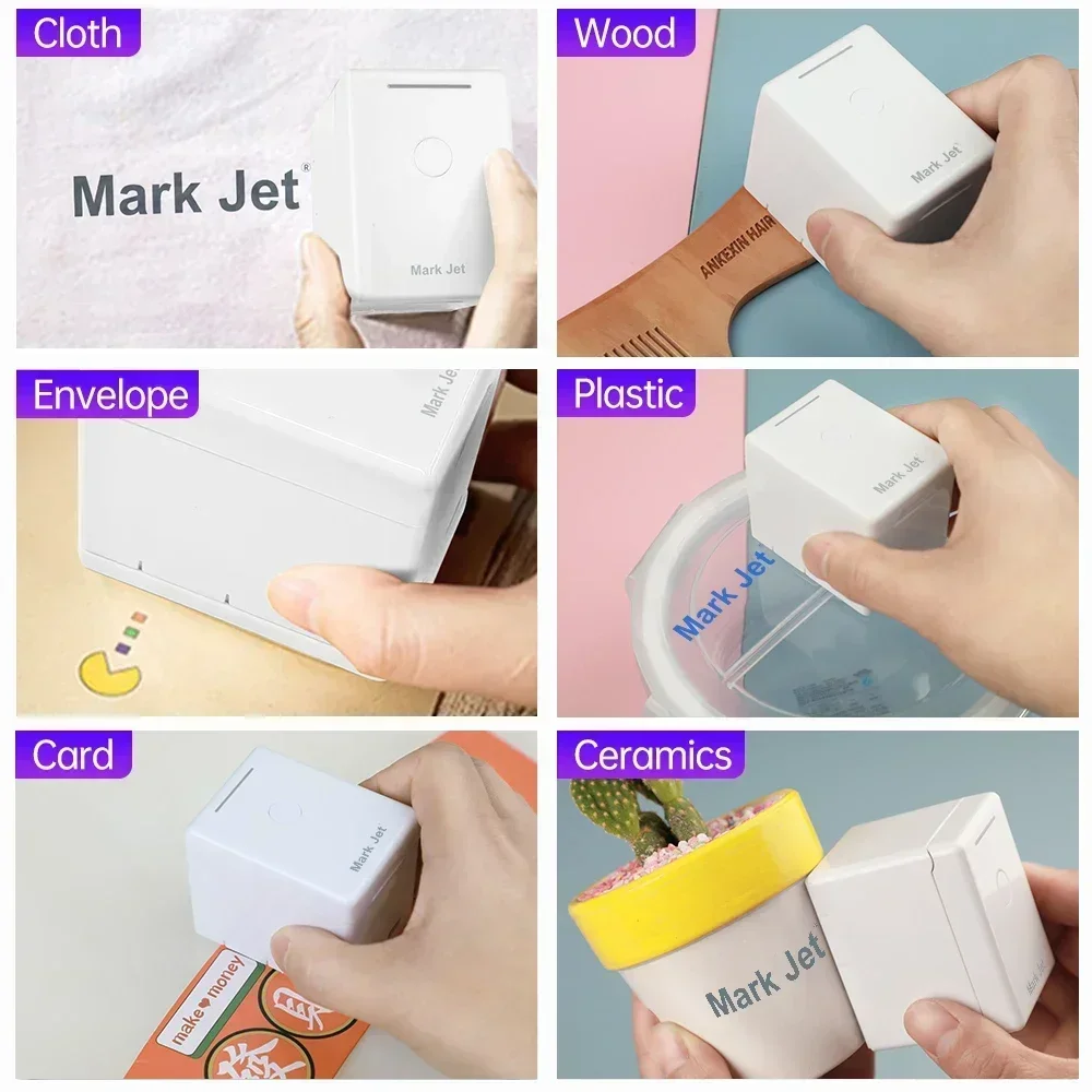 Mark Jet Mini Handheld Printer Portable Inkjet Printer Color Printer Smartphone IOS Android APP for Customized Text Picture